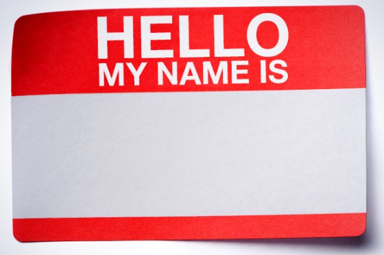 Hello Name Tag Sticker on White